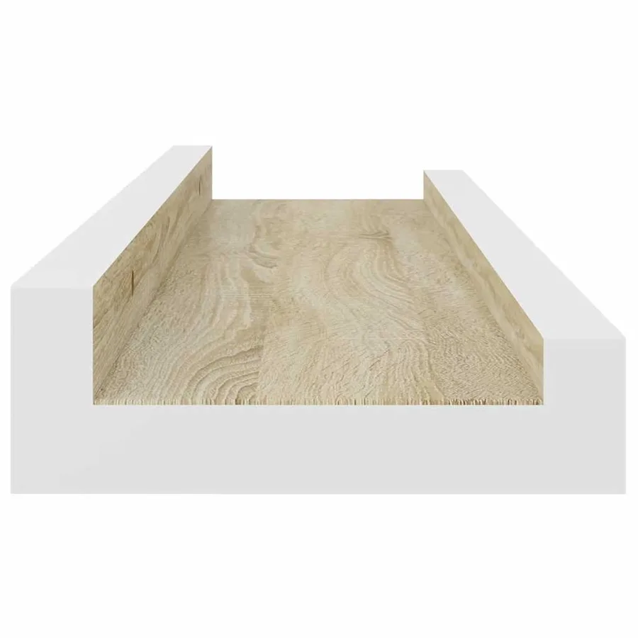 Étagères murales 2 pcs blanc et chêne sonoma 40x9x3 cm - 7