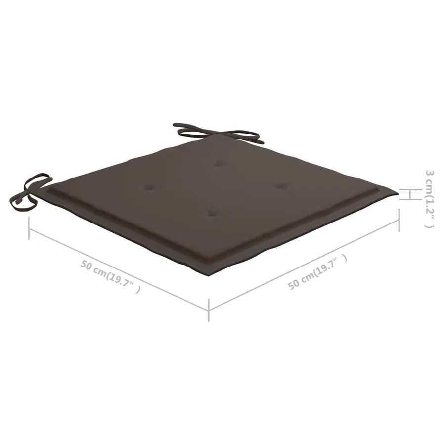 Chaises de jardin empilables avec coussins lot de 6 Teck solide - 11