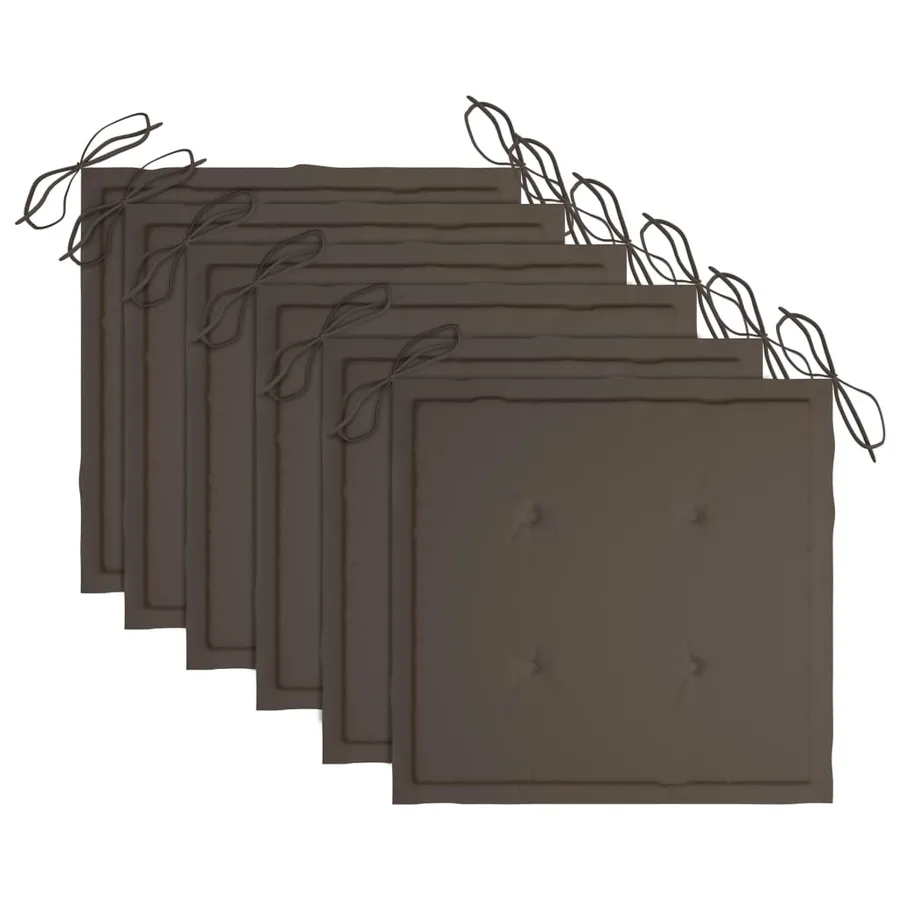 Chaises de jardin empilables avec coussins lot de 6 Teck solide - 7