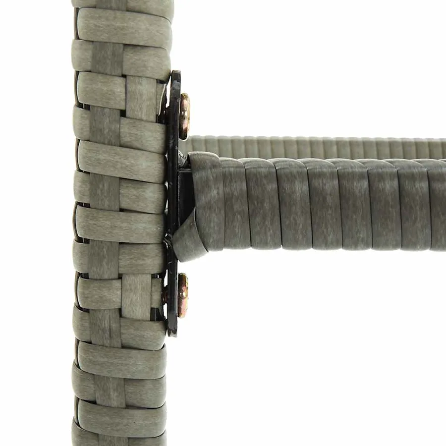 Tabourets de bar avec coussins lot de 4 gris résine tressée - 7