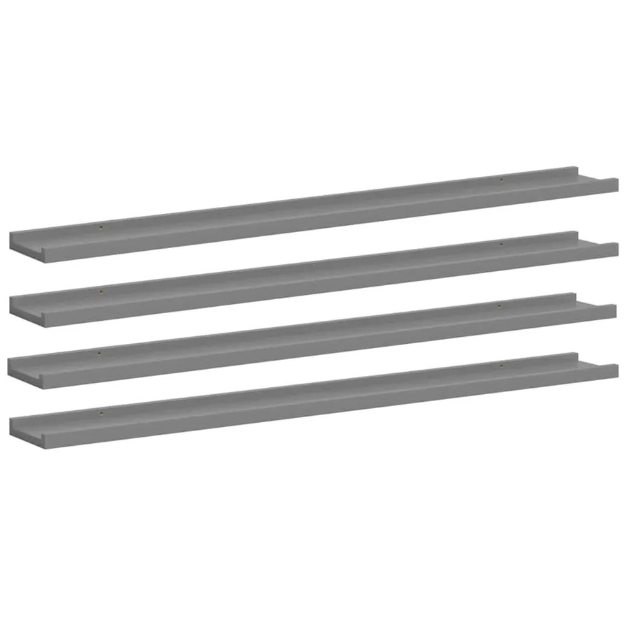 Étagères murales 4 pcs Gris 100x9x3 cm - 2