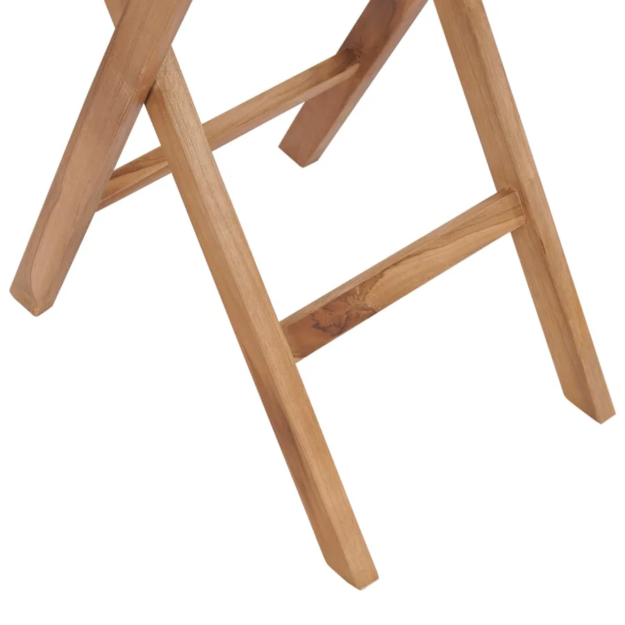 Table pliable de jardin 60 cm Bois de teck solide - 6
