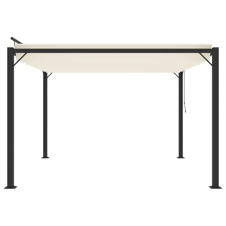 Tonnelle avec toit à persienne 3x3 m Crème Tissu et aluminium - 5
