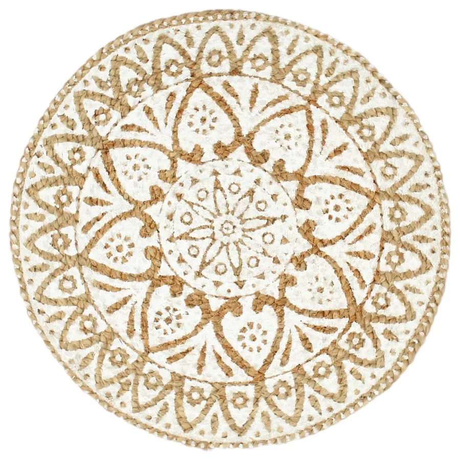 Napperons 4 pcs Blanc 38 cm Rond Jute - 2