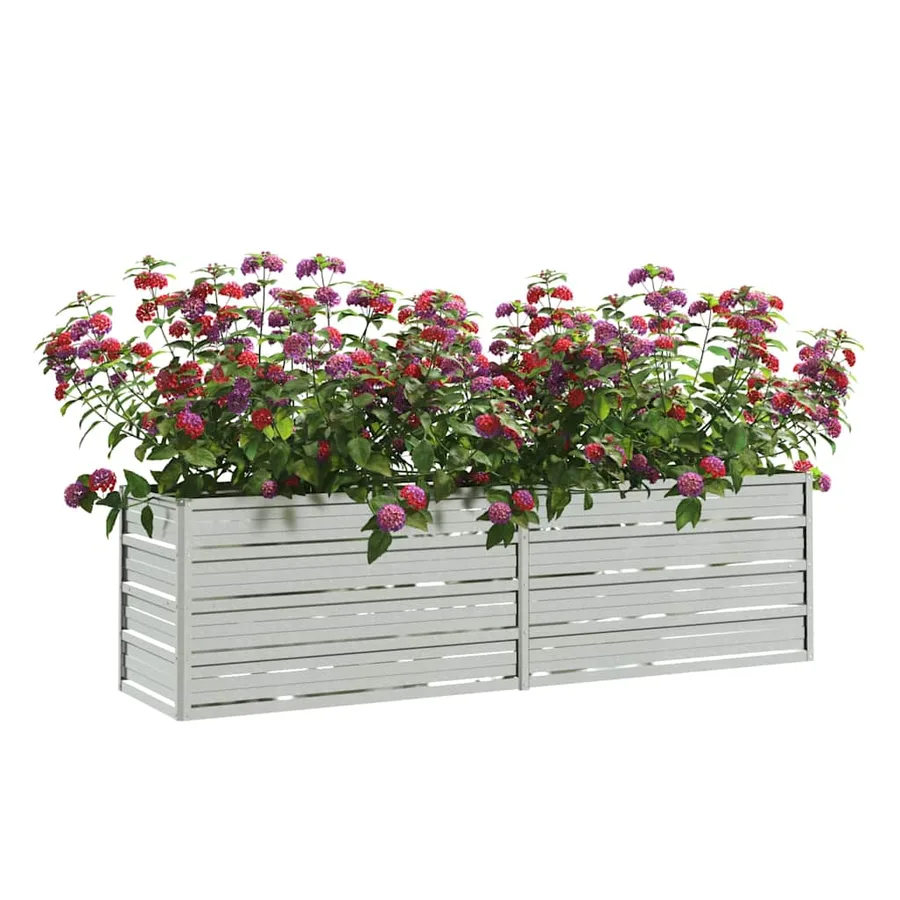 Lit surélevé de jardin 160x40x45 cm Acier galvanisé Argenté - 3