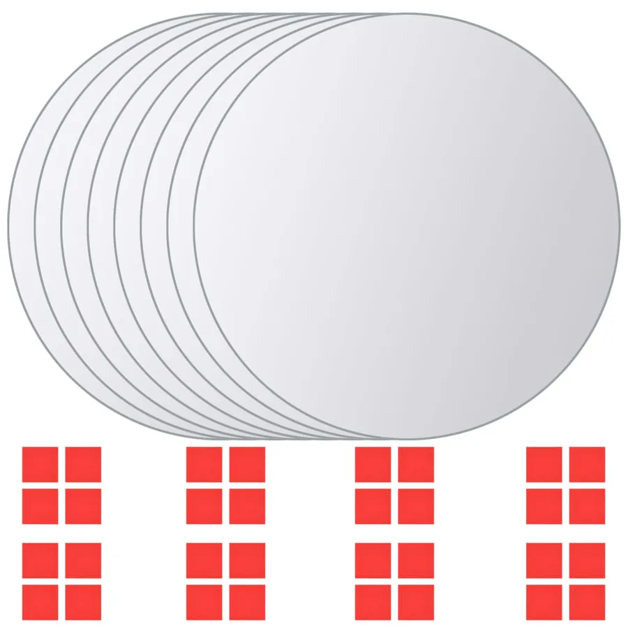 Carreau de miroir 8 pcs Rond Verre