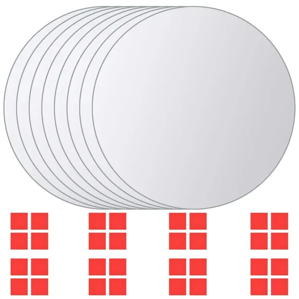 Carreau de miroir 8 pcs Rond Verre