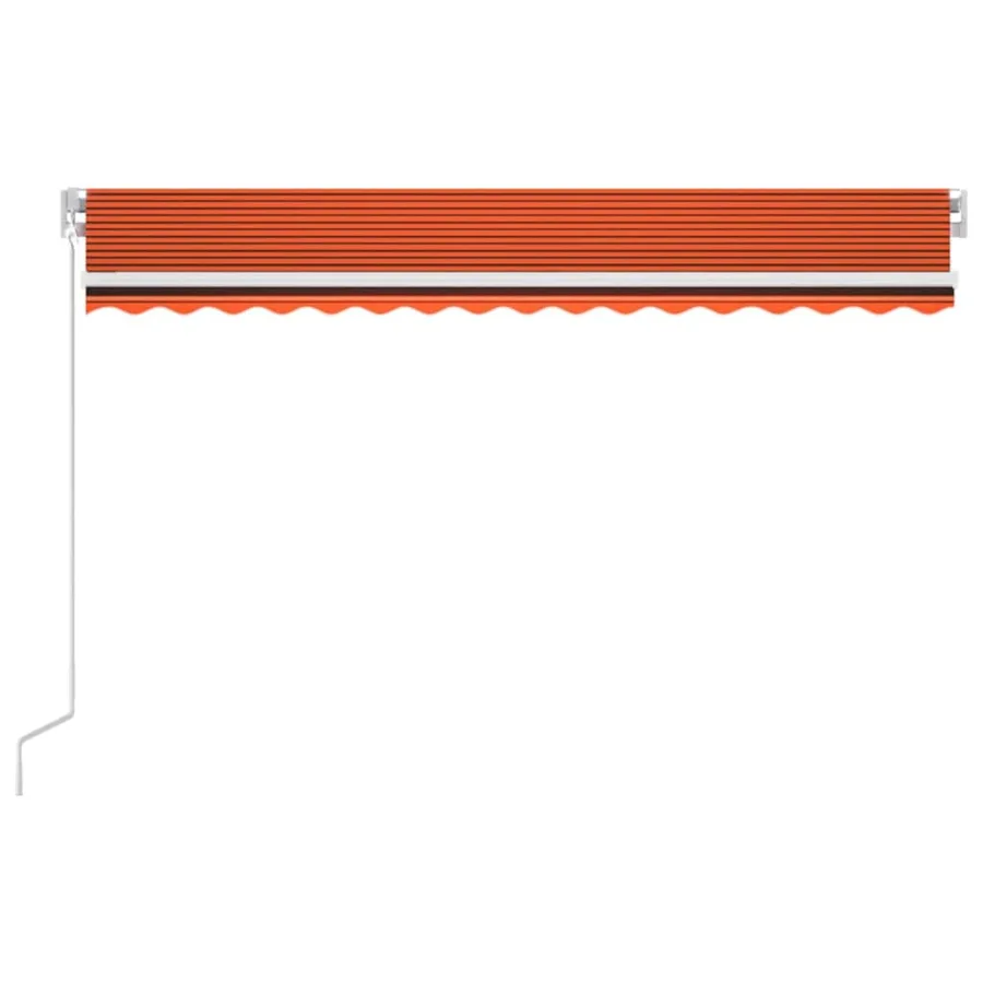 Auvent automatique capteur de vent LED 400x350 cm Orange marron - 3