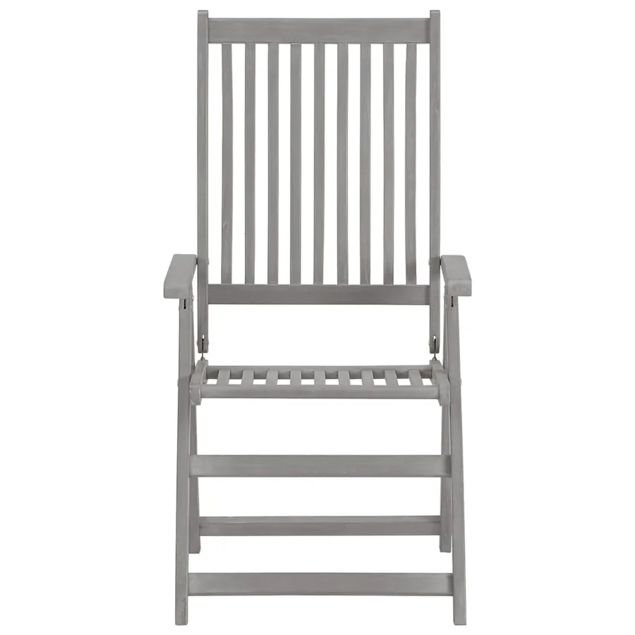 Chaises inclinables de jardin lot de 4 et coussins Bois acacia - 4