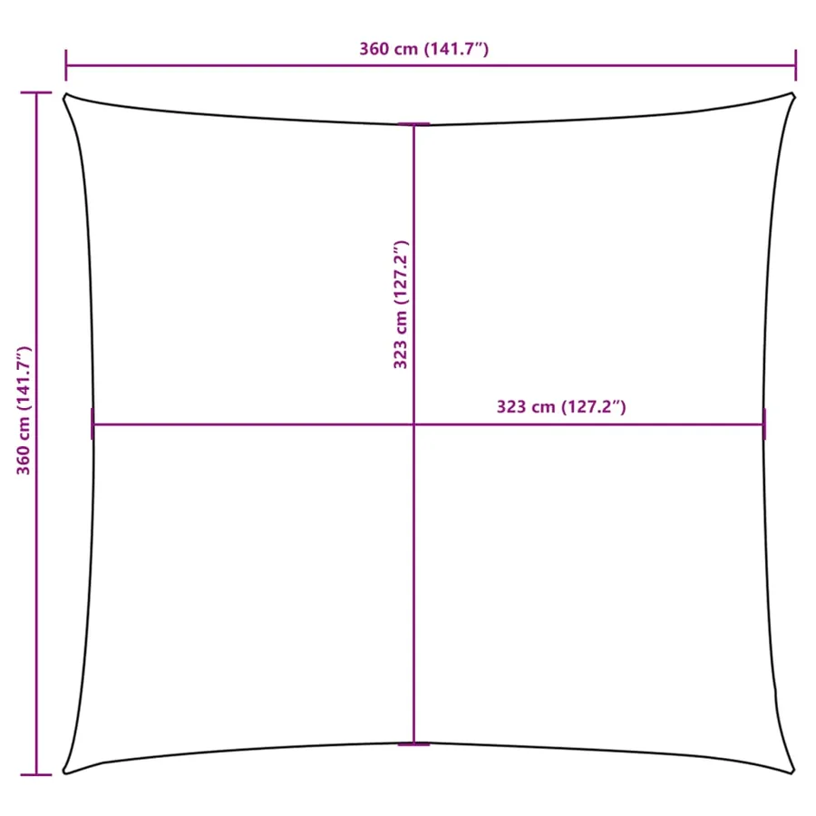 Parasol en tissu oxford carré 3,6 x 3,6 m beige - 10