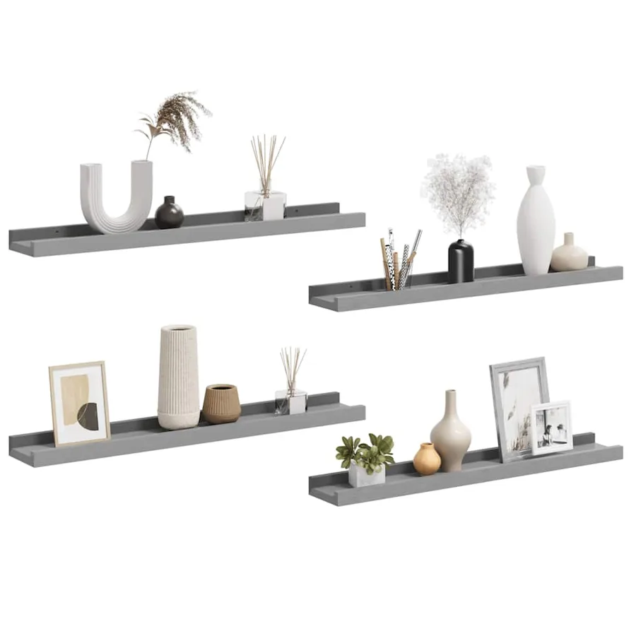 Étagères murales 4 pcs Gris 60x9x3 cm - 4