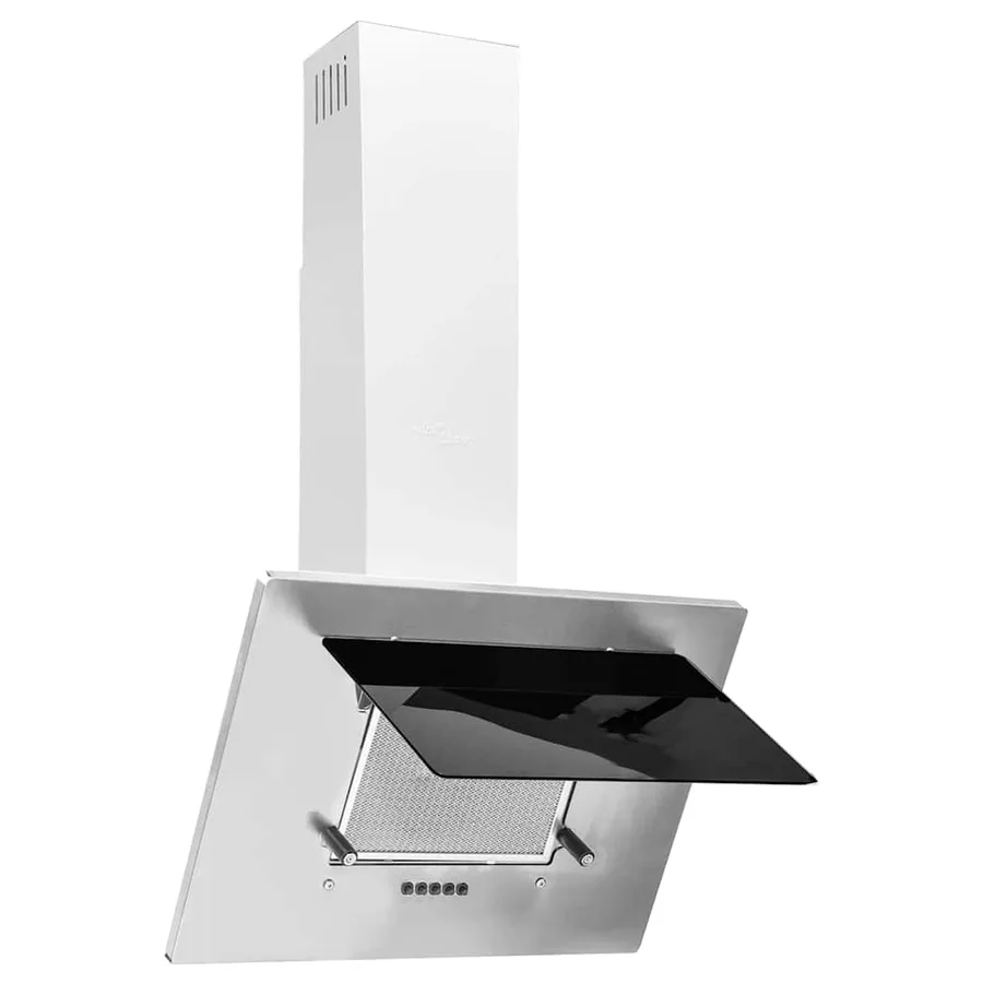 Hotte murale 60 cm Acier inoxydable et verre trempé Argenté - 4