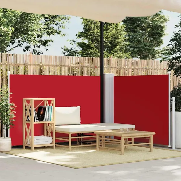 Auvent latéral rétractable Rouge 120 x 600 cm