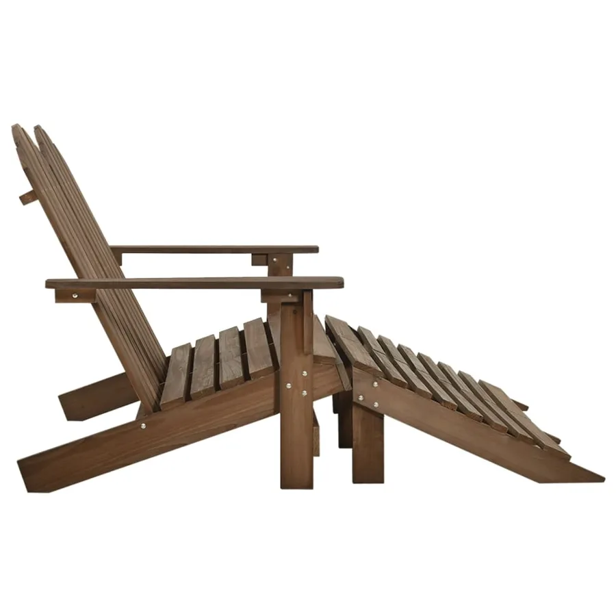 Chaise de jardin Adirondack 2 places repose-pied sapin marron - 3
