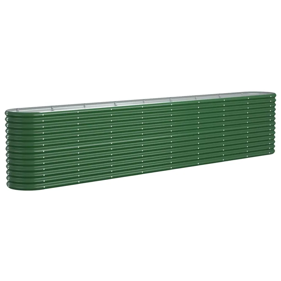 Lit surélevé de jardin Acier enduit de poudre 332x40x68 cm Vert - 2