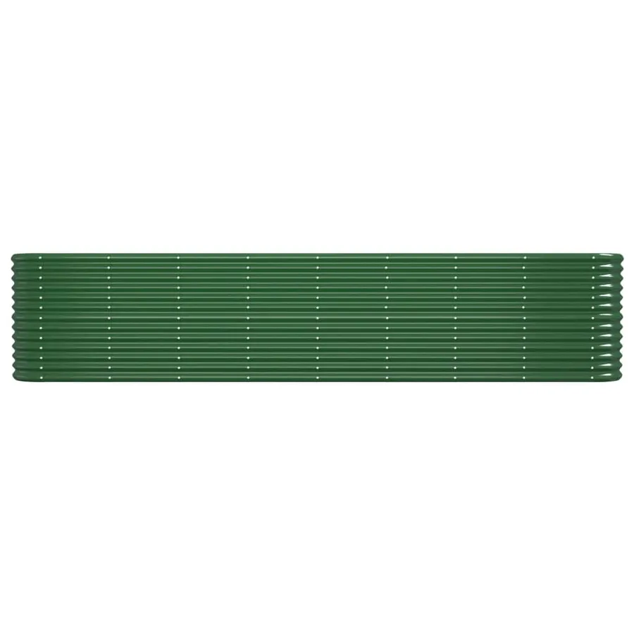 Lit surélevé de jardin Acier enduit de poudre 332x40x68 cm Vert - 3