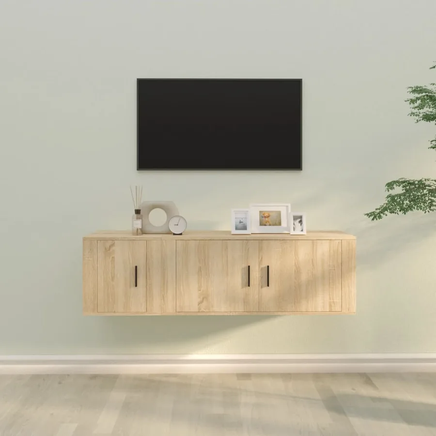 Ensemble de meubles TV 2 pcs chêne sonoma bois d'ingénierie