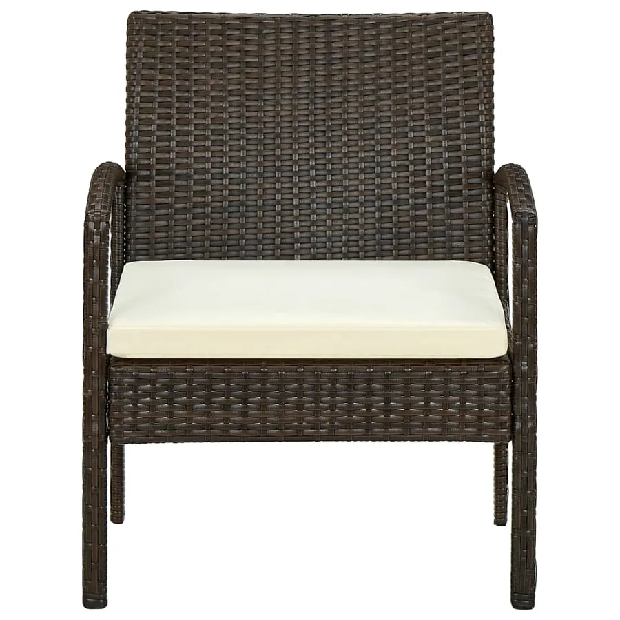 Chaise de jardin avec coussin Résine tressée Marron - 2