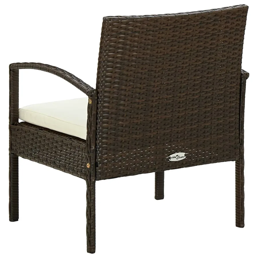 Chaise de jardin avec coussin Résine tressée Marron - 4