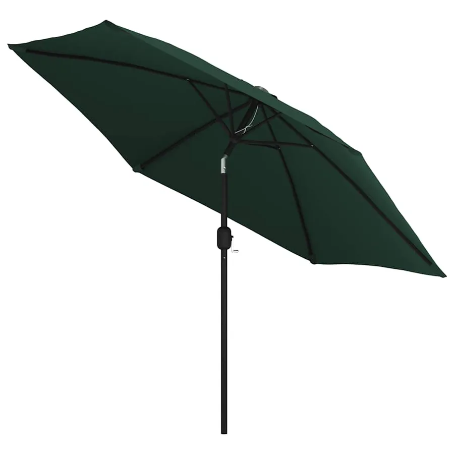 Parasol de jardin en porte-à-faux avec LED 3 m vert - 4