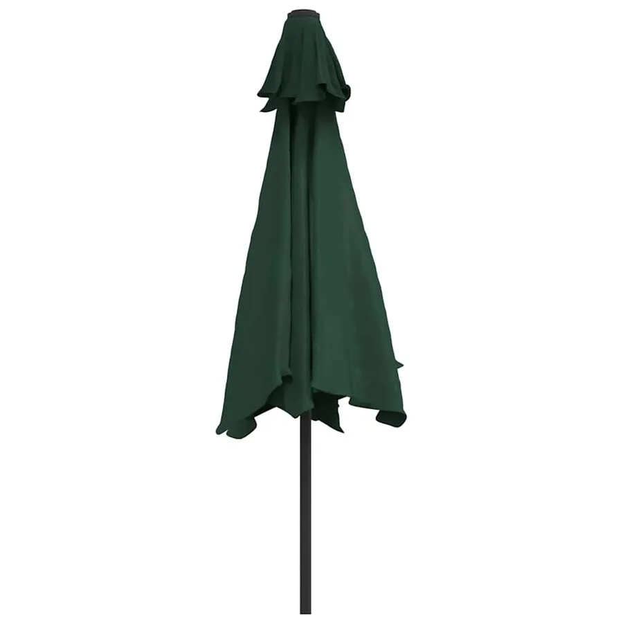 Parasol de jardin en porte-à-faux avec LED 3 m vert - 6