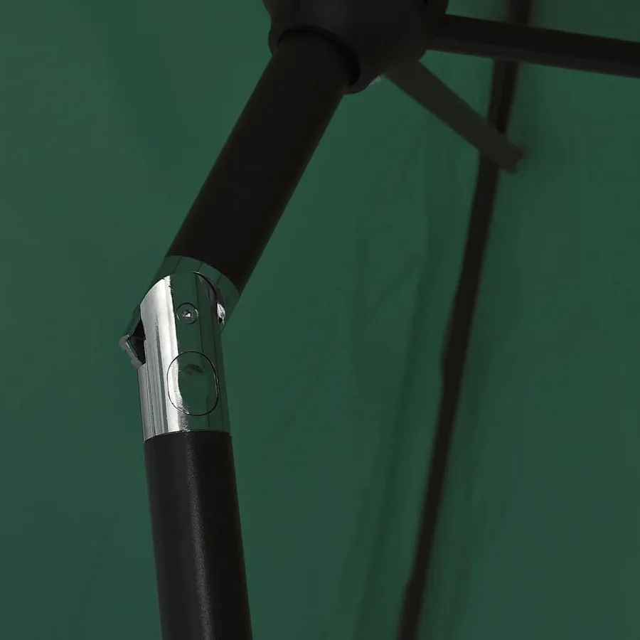 Parasol de jardin en porte-à-faux avec LED 3 m vert - 8