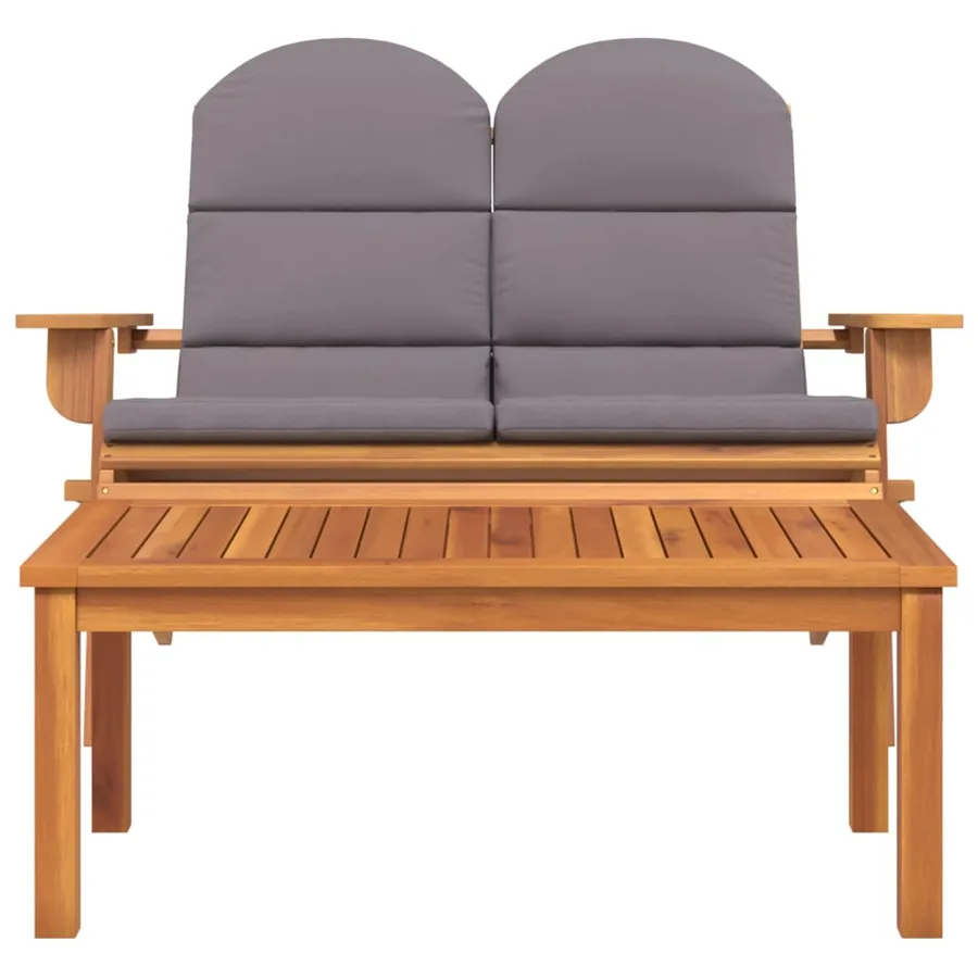 Ensemble de salon de jardin Adirondack 2 pcs bois acacia solide - 3