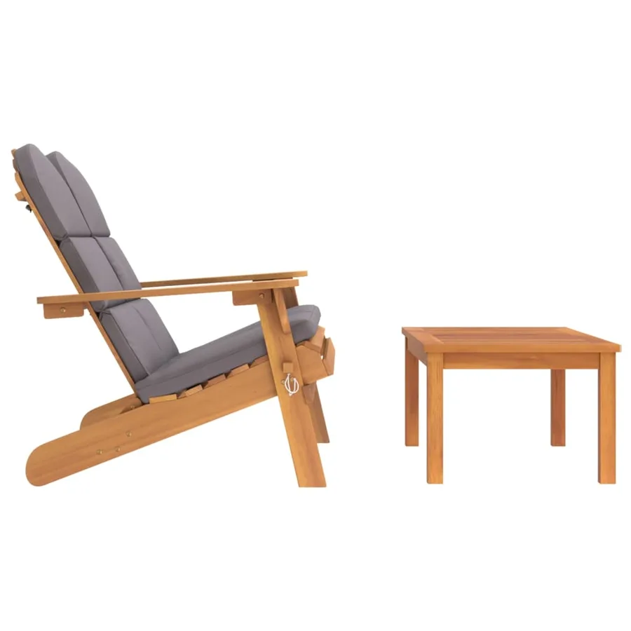 Ensemble de salon de jardin Adirondack 2 pcs bois acacia solide - 4