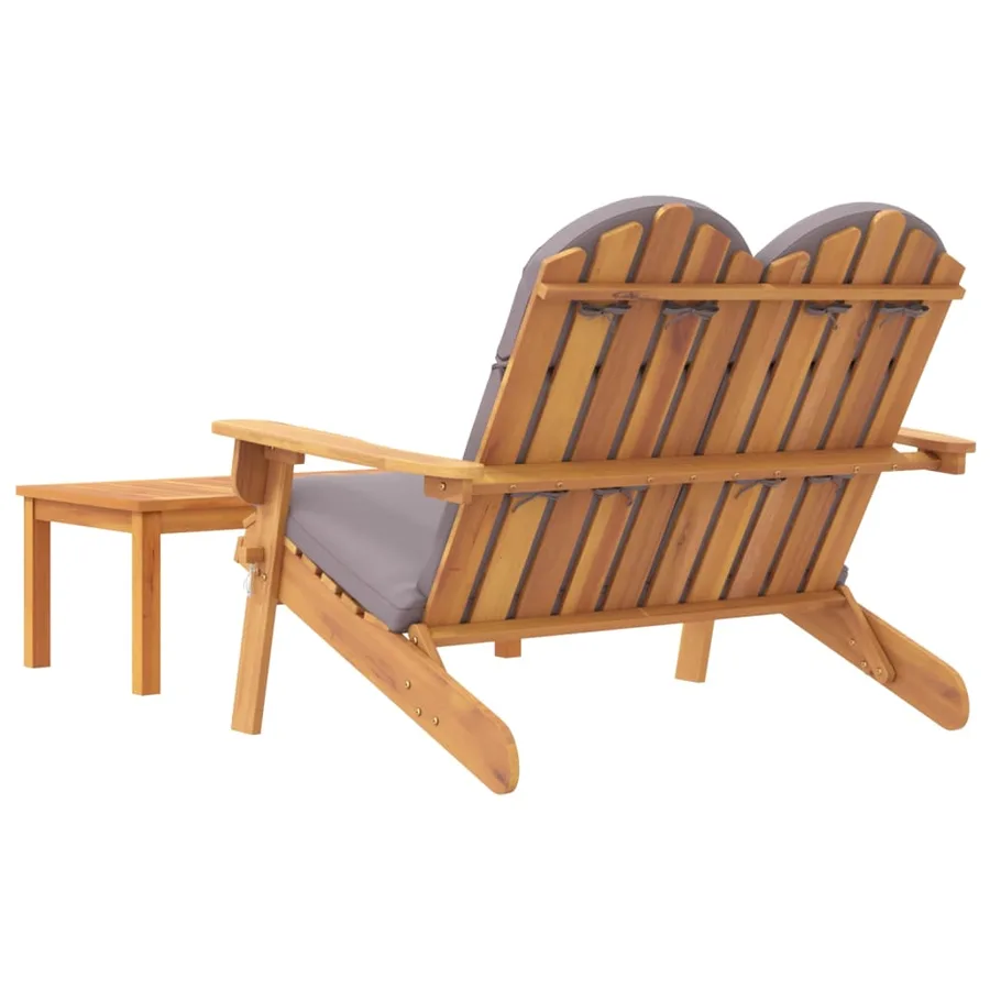 Ensemble de salon de jardin Adirondack 2 pcs bois acacia solide - 5