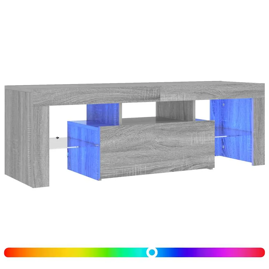 Meuble TV avec lumières LED sonoma gris 120x35x40 cm - 2