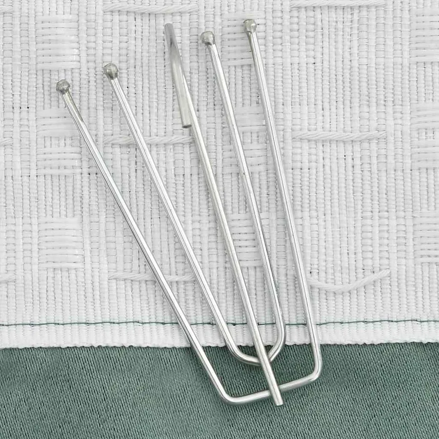 Rideaux occultants aspect lin avec crochets 2pcs Vert 140x225cm - 3