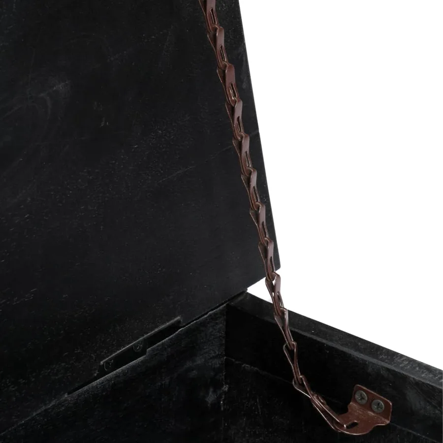 Table basse Noir 65x65x30 cm Bois de manguier massif - 6