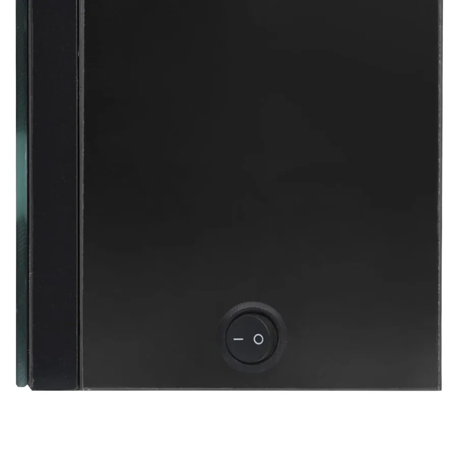 Armoire de salle de bain à miroir LED noir brillant 50x14x60 cm - 6