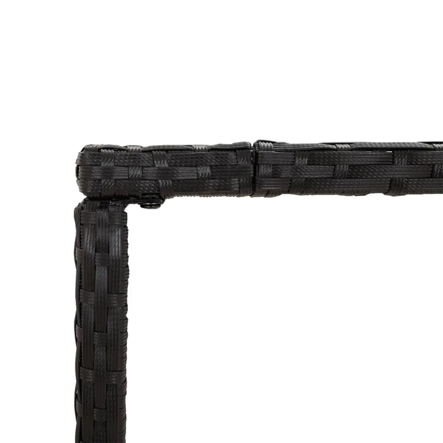 Table de bar et dessus en verre noir 110x70x110 cm poly rotin - 5