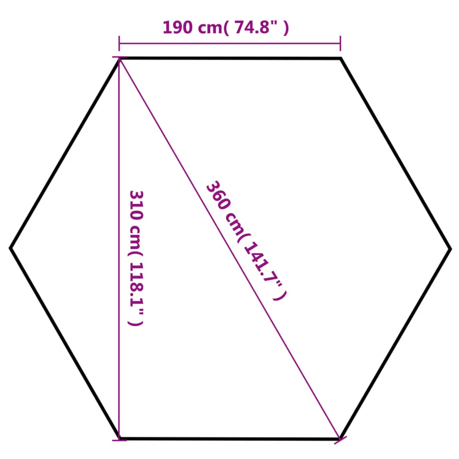 Chapiteau hexagonal avec 6 parois latérales Gris 3,6x3,1 m - 11