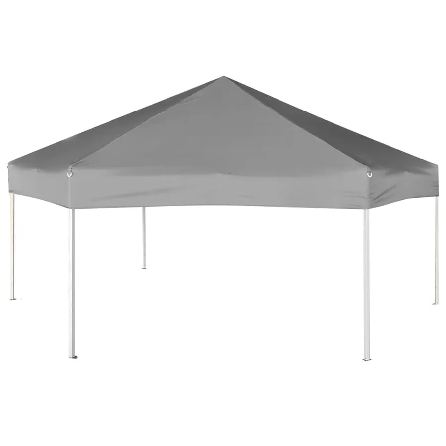 Chapiteau hexagonal avec 6 parois latérales Gris 3,6x3,1 m - 4