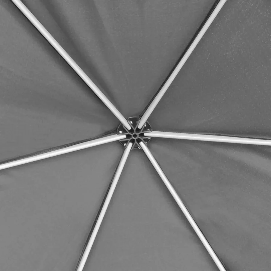 Chapiteau hexagonal avec 6 parois latérales Gris 3,6x3,1 m - 6