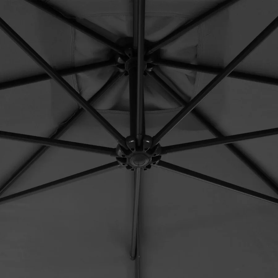Parasol de jardin en porte-à-feux avec mât en acier anthracite - 6