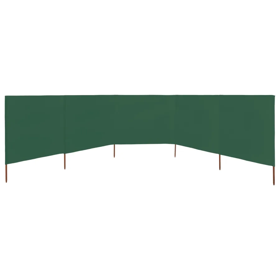 Paravent 5 panneaux Tissu 600 x 160 cm Vert - 3