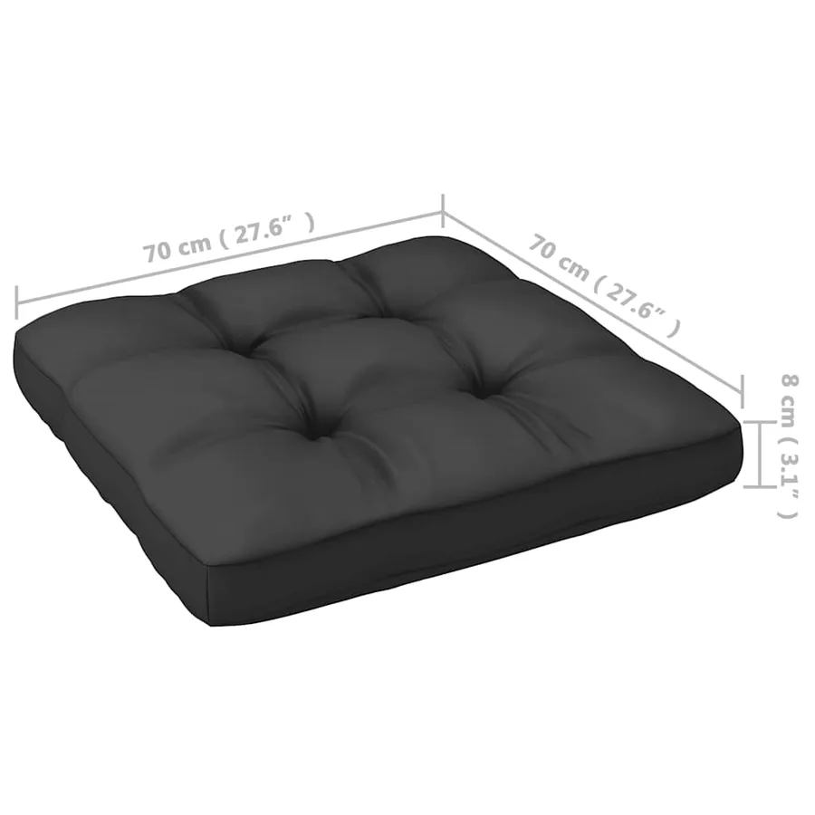Canapé d'angle de jardin coussins anthracite Bois de pin massif - 15