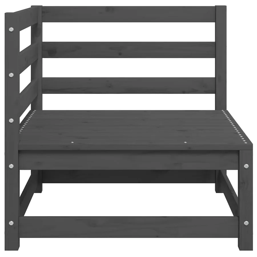 Canapé d'angle de jardin coussins anthracite Bois de pin massif - 5