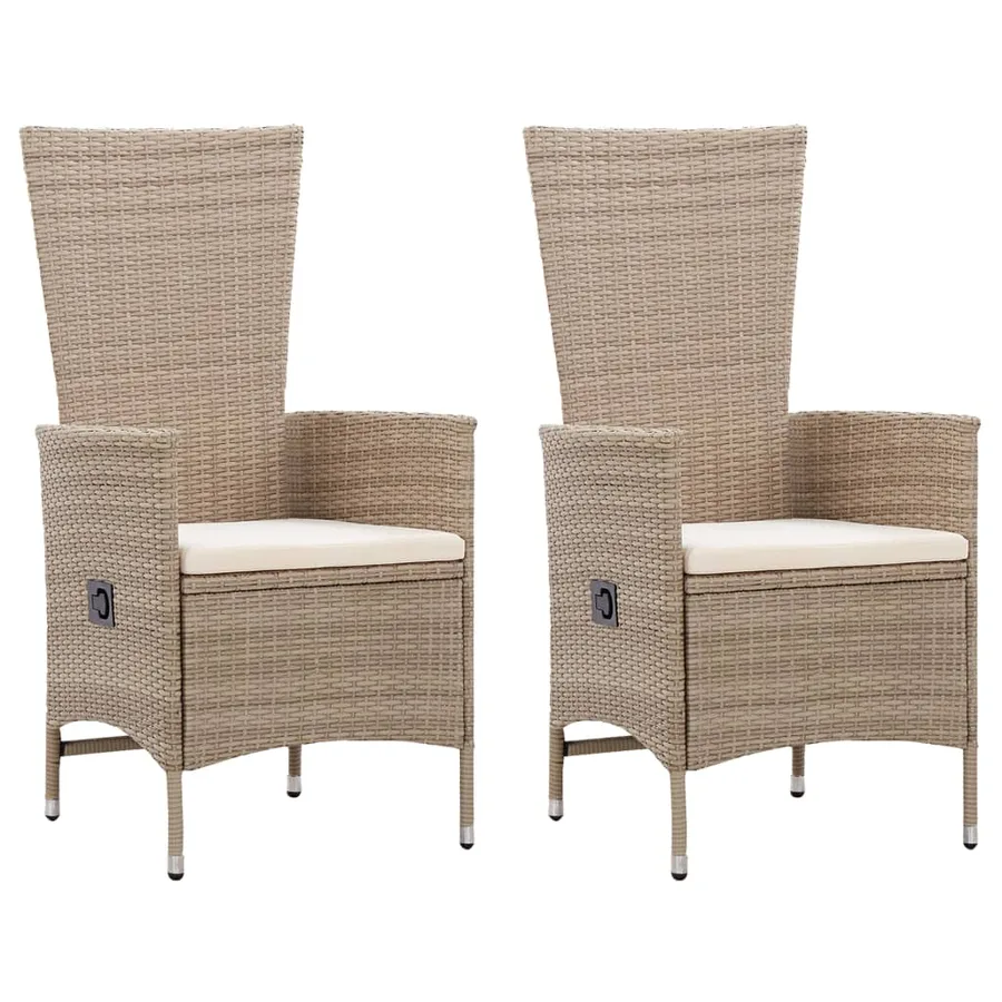 Ensemble à manger de jardin 3 pcs Beige - 2