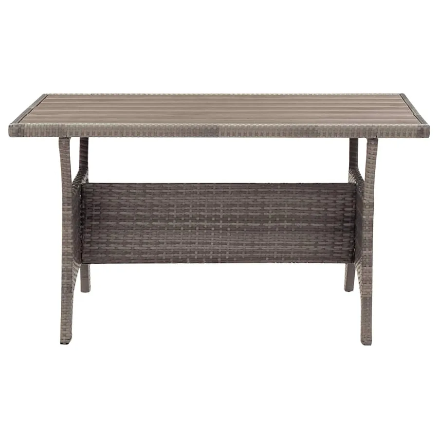 Table de jardin Gris 120x70x66 cm Résine tressée - 2