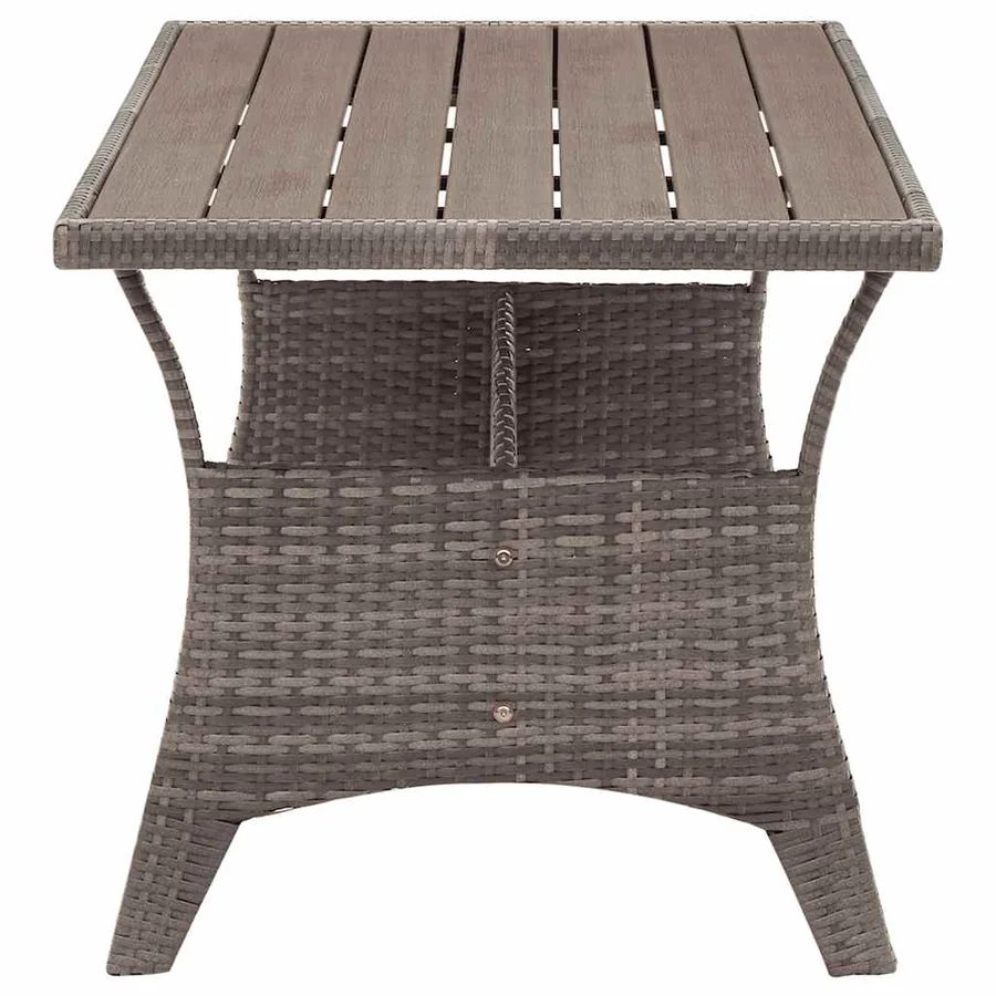 Table de jardin Gris 120x70x66 cm Résine tressée - 3