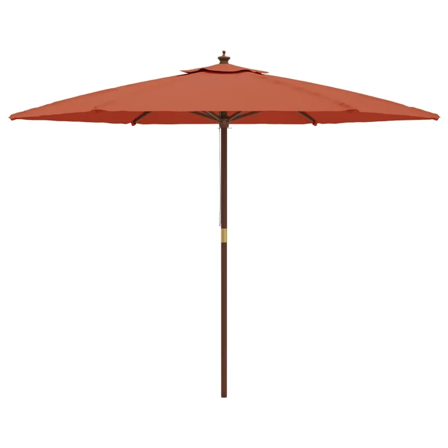 Parasol de jardin avec mât en bois terre cuite 299x240 cm - 4