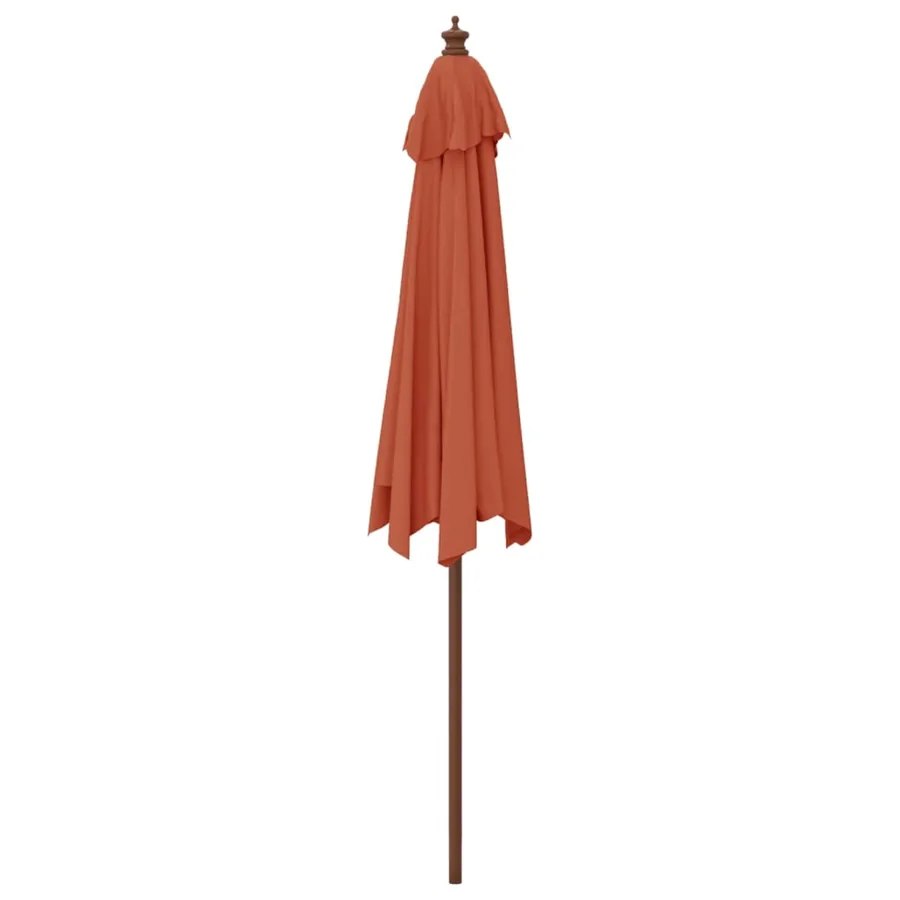 Parasol de jardin avec mât en bois terre cuite 299x240 cm - 5