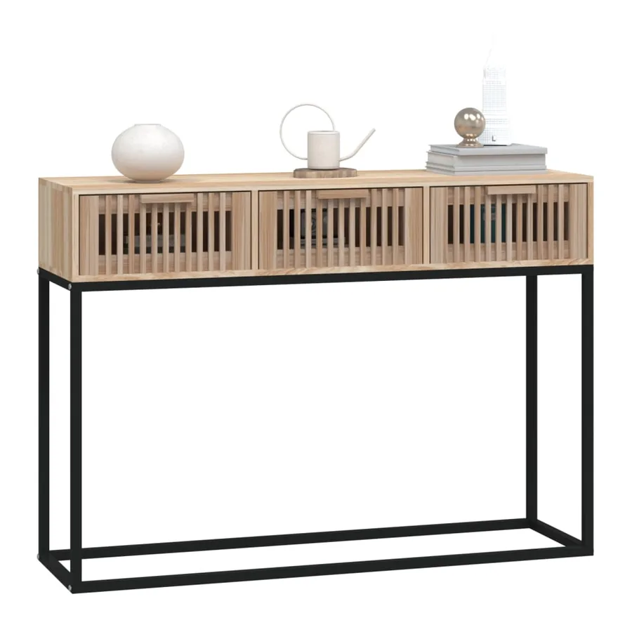 Table console 105x30x75 cm bois d'ingénierie et fer - 3