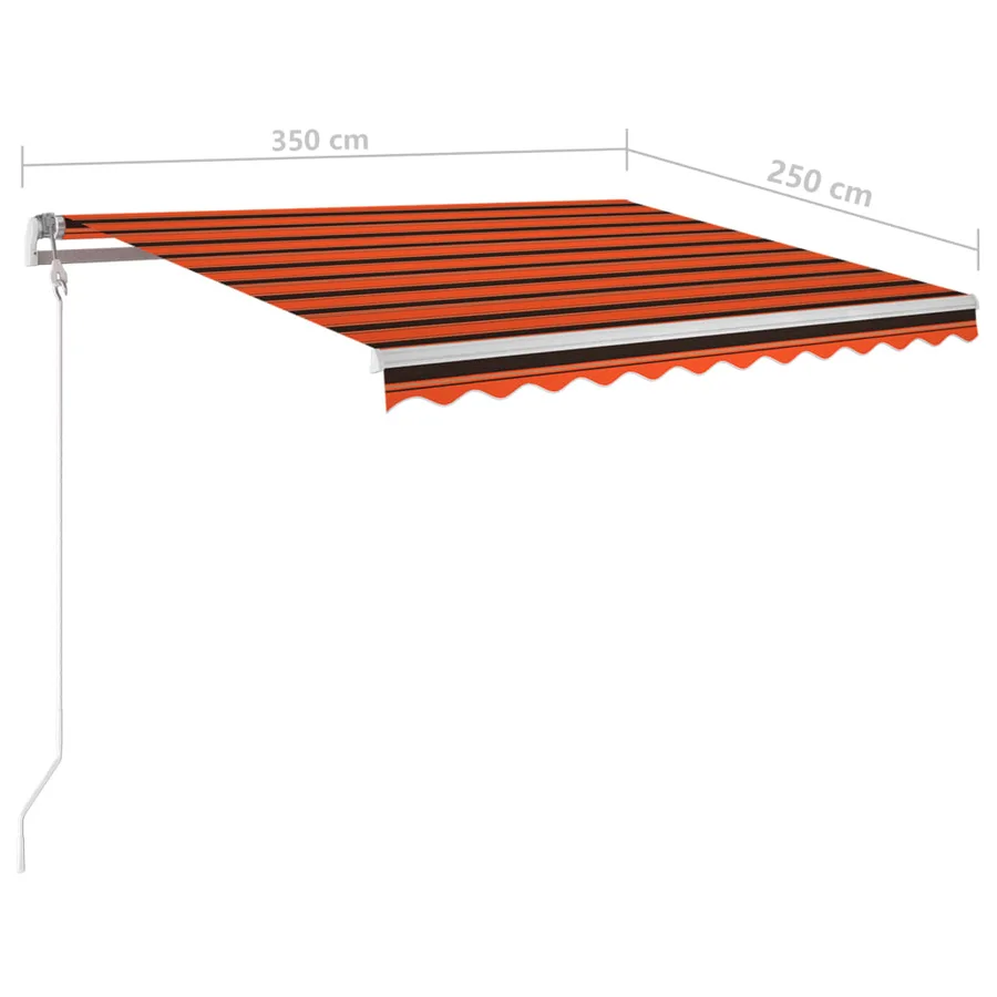 Auvent automatique capteur de vent/LED 350x250 cm Orange/marron - 10