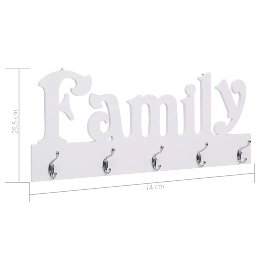 Porte-manteau mural FAMILY 74x29,5 cm - 6