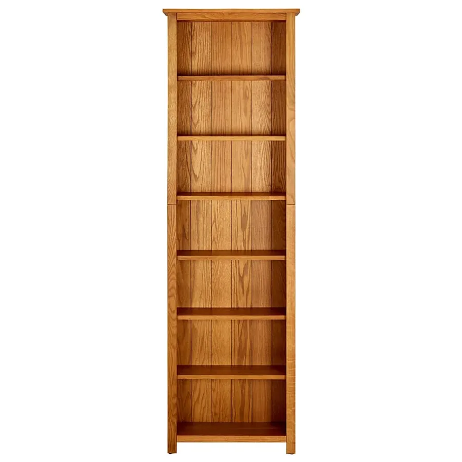 Bibliothèque à 7 niveaux 60x22x200 cm Bois de chêne massif - 2